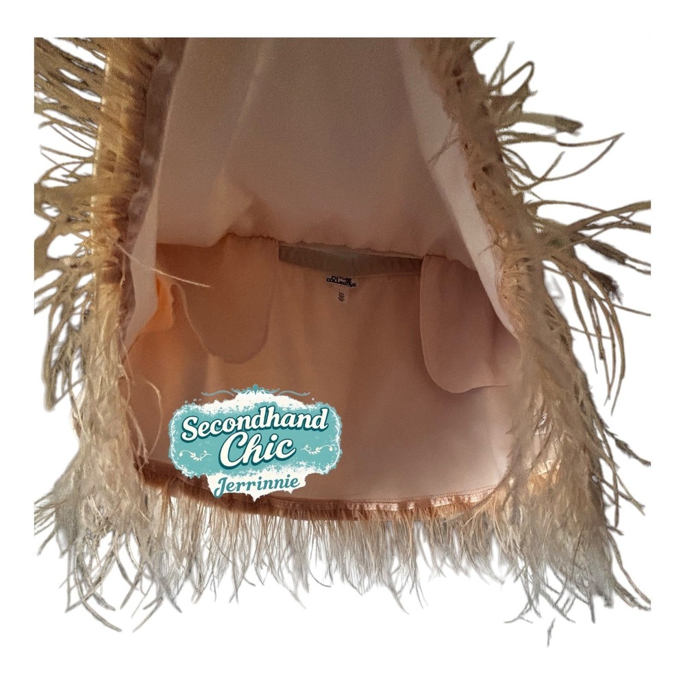 Future Collective Light Pink Feather Trim Mini Skirt XXL NWT - Picture 5 of 7